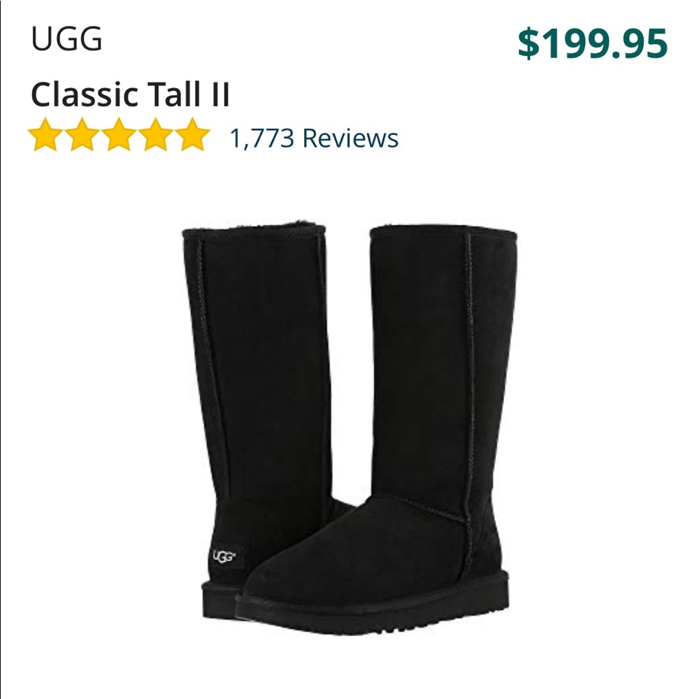 Ugg Tall II black boots, Barely worn, Size 8